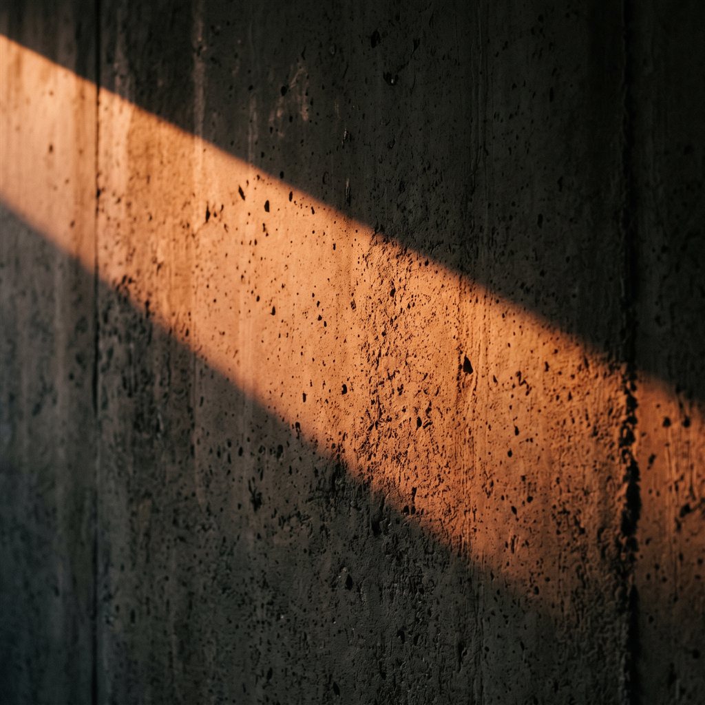 Orange light on a dark wall